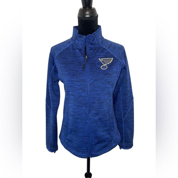 NHL ST.LOUIS BLUES HOCKEY MENS FLEECE LINED FULL ZIP WINTER JACKET WOMENS SIZE M - Picture 2 of 10